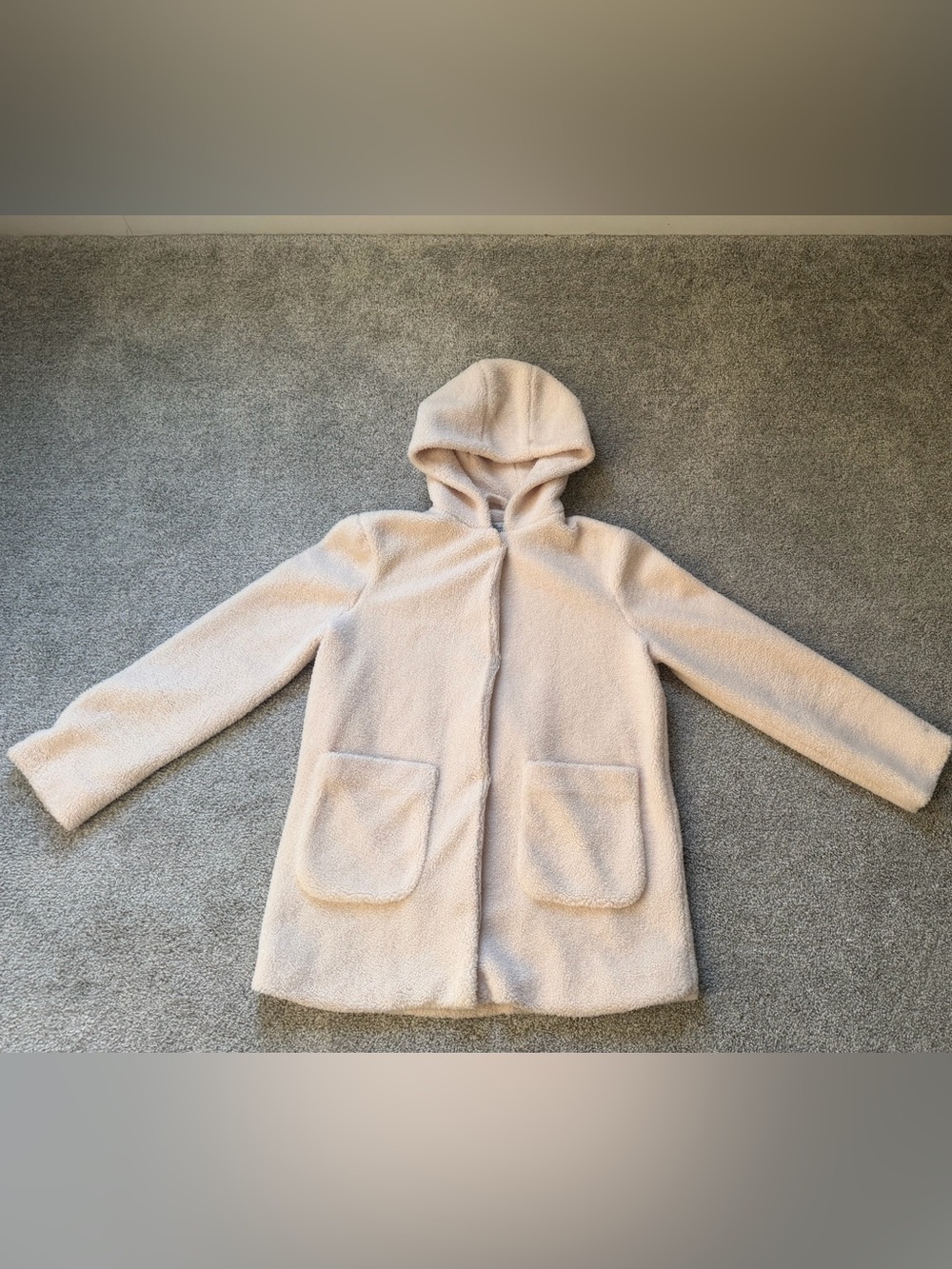 Mavi Hooded Teddy Coat in Light Cream